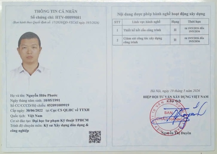 Chứng chỉ hành nghề xây dựng PA1